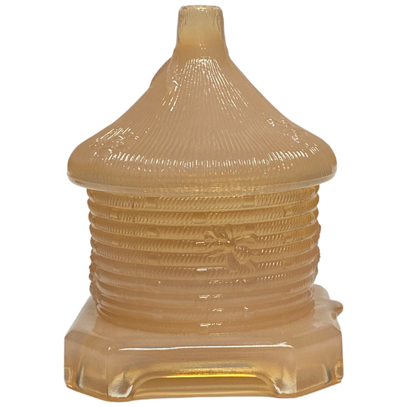 Boyds Crystal Art Glass Rosie Pink Beehive Honey Jar with Lid 1999 - Picture 1 of 7